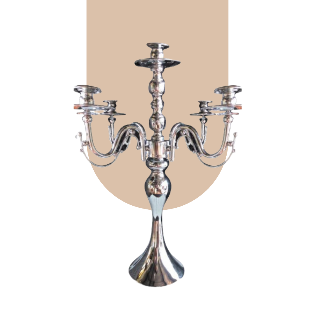  Royal Candle Holder Silver - 5 Holder